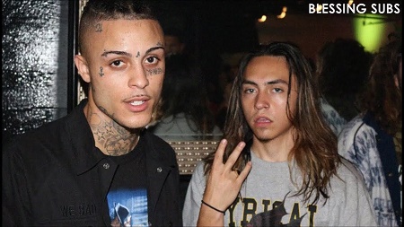  Landon Cube (right) and his friend Lil Skies, an American rapper pictured together.